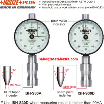 INSIZE Shore D Durometer ISH-S30D, ISO868, ISO7619, ASTM D 2240, 0~100HD - Image 2