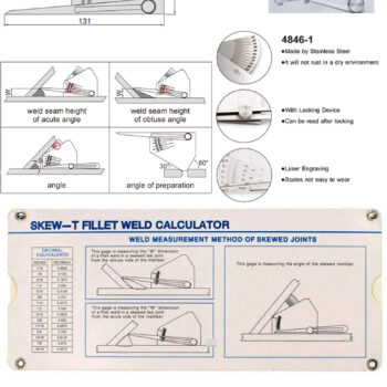 INSIZE Skew T Welding Bead Gauge 4846-1 (Stainless Steel Ruler, Res; 2mm) Accuracy; ±1mm, Range; ≤50mm - Image 3