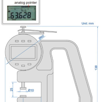 INSIZE Smart Digital Thickness Gauge 2850 Series Ceramic Anvil Rechargeable (Resolution; 0.0005mm, Accuracy; ±3µm) Range; ≤10mm - Image 2