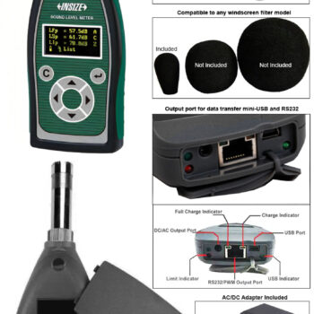 INSIZE Sound Level Meter 5301-D400 (Standard IEC 61672-1:2013 Class 2) Range; 25dB~136dB; ±1.5dB - Image 4
