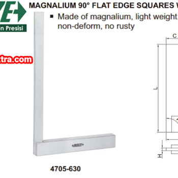 Alternative view of INSIZE Square Angle Edge 90° 4705 Magnalium Wide base (Low Accuracy)