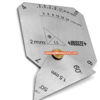 INSIZE Square Welding Gauge 4850-1 Japanese Style (Stainless Steel Ruler, Res; 1mm) Accuracy; ±0.5mm, Range; ≤18mm - Image 3
