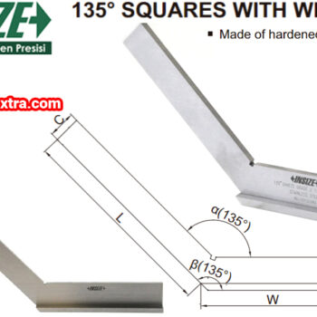 INSIZE Squares Angle 135° 4754 Series (Stainless Steel Flat, DIN 875 Grade 2) Accuracy; ±33μm, Range; 120mm - 200mm - Image 4