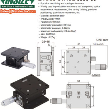 INSIZE Linear Stage Z-Axis 6586-60 (Screw micrometer grad; 0.01mm) Displacement; 10mm, Size; Ø60mm - Image 6