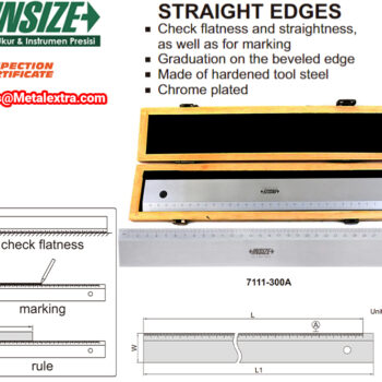 INSIZE Straight Edge Ruler 7111 (Hardened Tool Steel) Straightness; ±20µm, Range: 300mm - 1000mm - Image 7