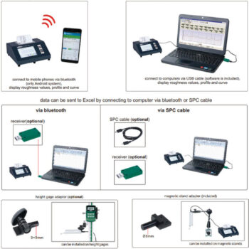 Alternative view of INSIZE Surface Roughness Tester ISR-T120 (Probe stylus radius/angle; 5μm/90°) Res; 0.001μm, Range X-axis; 17.5mm