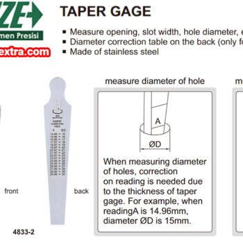Alternative view of INSIZE Taper Gauge 4833 (Stainless Steel Ruler) Range; ⌀0.8mm - ⌀60mm