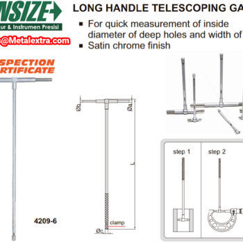 INSIZE Telescoping Bore Gauge 4209 (Long Handle Series 300mm) Range; ⌀8mm - ⌀150mm - Image 3