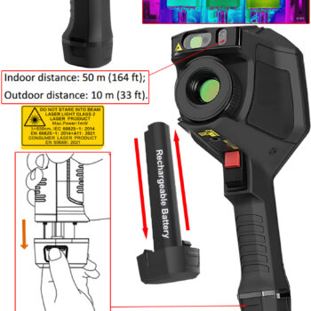 INSIZE Thermal Camera 0235-HT480 Rechargeable (Infrared 480x360, WIFI/Type-C) IP54, Temperature range: -20° - 150°C - Image 3