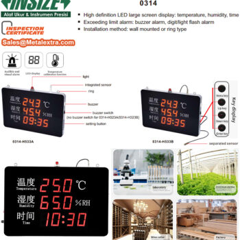 INSIZE Thermohygrometer Screen 0314 Series (Humidity; 5~95%RH) Range; integrated: -20°C~60°C separated: -40°C~85°C - Image 4