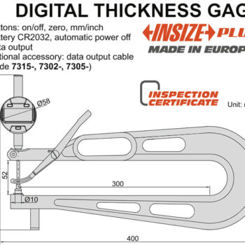 Alternative view of INSIZE Thickness Gauge 2860-25 (Cable Output, Resolution 0.01mm) Range; ⌀25mm x 300mm