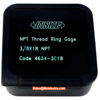 INSIZE Thread Ring Gauge NPT 4634, Range; 1/16x27NPT - 4x8 NPT - Image 3