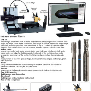 INSIZE Cutting Tool Microscope TLP-D150 5-Axis (0.5Mp, Res; 800 x 600,1/2" Inch CCD, USB, HDMI, LCD 27 Inch) Zoom Magnification; 20X~240X - Image 7