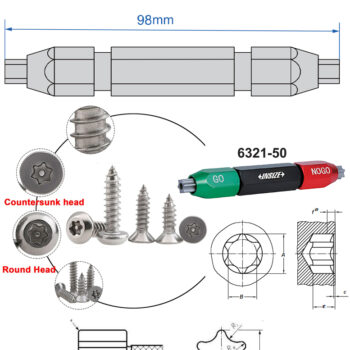 INSIZE Hexalobular Limit Go-No-Gauge 6321 (Metric ISO 10664) Range; T4 - T100 - Image 2