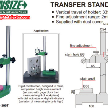 Alternative view of INSIZE Transfer Stand Ceramic Base 6865-300T, Vertical Travel; 335mm, Stem ⌀8mm