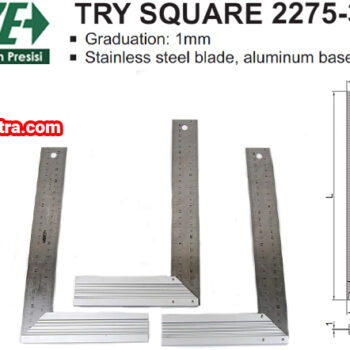 Alternative view of INSIZE Try Square Edge 90° 2275-300 (Grad; 1mm) Steel Scale Alloy base