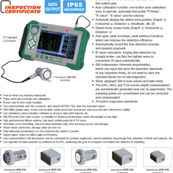 INSIZE Ultrasonic Flaw Detector UFD-T190 (Waterproof IP65) Frequency; 0.5~20MHz, Material Thickness; 0~9999mm - Image 4