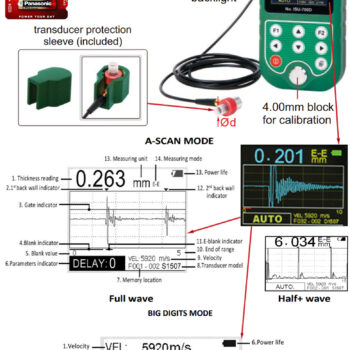 Alternative view of INSIZE Ultrasonic Thickness Gauge ISU-700D Thin Workpiece (Frequency; 15mhz, USB) Accuracy : ±0,04mm, Res; 0.001mm, Range; 0.2mm - 20mm