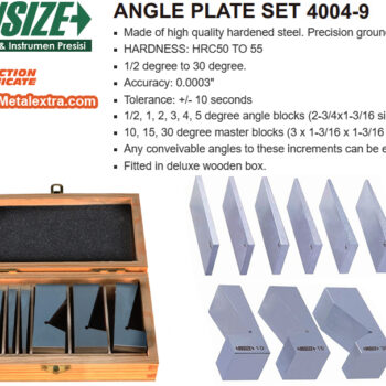 INSIZE Angle Plate Set 4004-9 (Tool Steel ±55 HRC, Accuracy; ±30'') Range; 1/2° - ≤30° - Image 5