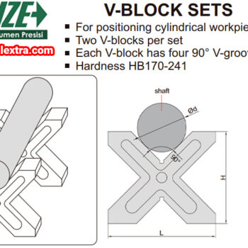 INSIZE V-Block Set 6805 4-way X-frame (Cast iron ±170-241 HB) Range; ⌀8mm~⌀120mm - Image 3