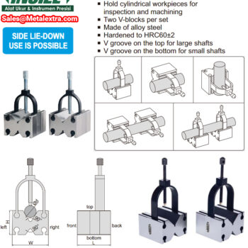 INSIZE V-Block Vise Clamp Set 6803 (Hardness base ±62HRC) Range; ⌀4mm~⌀47mm - Image 3