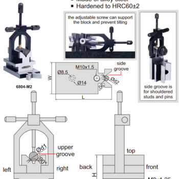INSIZE V-Block Vise Clamp Single 6804-M2 (Hardness ±62HRC) Range; ⌀5mm～⌀33mm - Image 3
