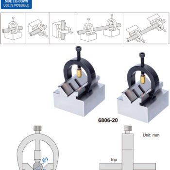 INSIZE V-Block Vise Set 6806-20 For Cylindrical material (Hardness base ±62HRC) Range; ⌀2mm~⌀20mm - Image 5