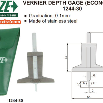 INSIZE Depth Gauge Vernier 1244-30 (Graduation; 0.1mm) Accuracy; ±0.10mm, Range; ≤Ø30mm - Image 5