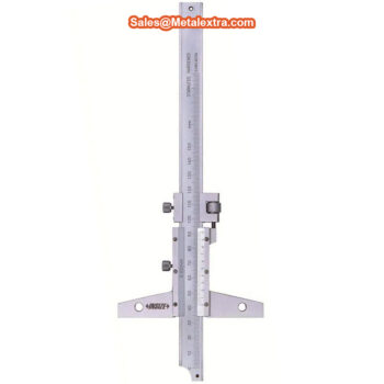 Alternative view of INSIZE Vernier Depth Gauge 1249 with fine adjustment (Graduation; 0.02mm/0.05mm) Accuracy; ±50μm, Range; ≤Ø150mm - Ø300mm