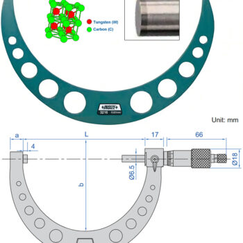 Alternative view of INSIZE Outside Vernier Micrometer 3216 (DIN 863, Graduation: 0.01mm) Range; ≤Ø300mm -  Ø500mm