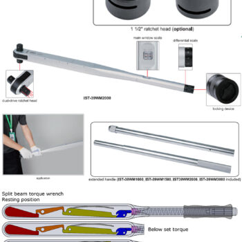 Alternative view of INSIZE Vernier Torque wrench IST-39WM Series (DIN ISO 6789, Square Socket 3/4", 1", 1 1/2" ) Range;  100Nm - 6000Nm
