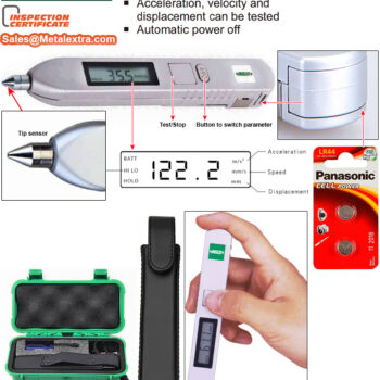 INSIZE Vibration Pen Meter 0020-A199 (Acceleration, Velocity, Displacement test, Accuracy; ±5% ±2digits) Range Velocity: 0.01 to 199.9mm/s (RMS) - Image 4