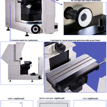INSIZE Horizontal Video Profile Measuring System ISP-W3150 (1/3" CMOS Camera, Windows 10) Magnify; 34~213x, View field: Ø1.3mm - Ø8.2mm - Image 7