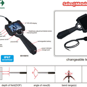 Alternative view of INSIZE Videoscope 5" monitor, Ø1.8mm 160° Swivel, ISV-K1810 Series, 0,16Mpx IP67