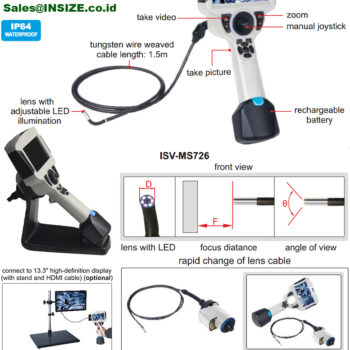 INSIZE High Definition Videoscope ISV-MS724 Tungsten Wire Cable 360° (Camera 1Mpx, USB Rechargable 3 Hours) IP 64, Range; 1,5 Meter, Lens; Ø4.5mm - Image 11