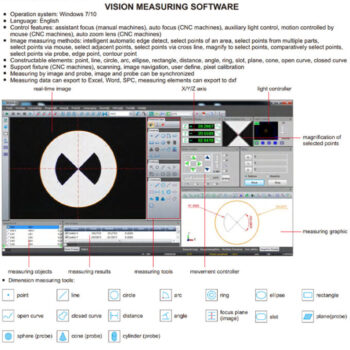 INSIZE Vision Measuring System ISD-E320 With Stand (CNC Motorised, 300x200x200mm) Zoom Range; 33x-208.6x - Image 5