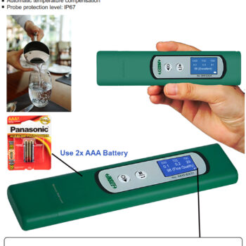 INSIZE Water Quality Tester 0411-EA31 (Pen-Type, 6-in-1, Resolution; 0.01pH) IP67, Accuracy; ±1% F.S pH, Conductivity Range: 0 to 1μS/cm - Image 3