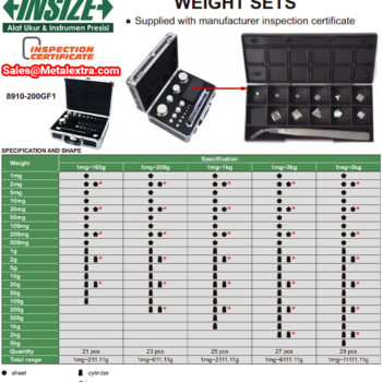 INSIZE Weight Sets 8910 (OIML RIII-I 2004, Non-Ferrous Steel) Range; 1Mg - 5Kg - Image 4