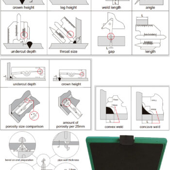 Alternative view of INSIZE Welding Seam Check Kit 5071 7pcs Set (Caliper Ø150mm + Micrometer Ø25mm + Welding Gage ( 4834-1, 4851-1) + Tube Welding Gage 4839-1 + Outside Micrometer 3202-25a+ Magnifier 4x ) Tool Set 7pcs