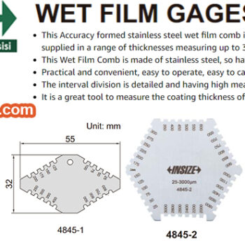 INSIZE Wet Film Gauge 4845 Series (ISO 2808, ASTM D4414) Range: 25µm - ≤3000µm - Image 3