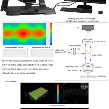 INSIZE White Light Interference 3D Measuring Microscope ISM-A8000 (Motorized, three-dimensional contour) View fields; 414μm×414μm, Magnification; 2.5x - 100x - Image 4