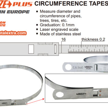 INSIZE Circumference Tape 7115 (METRIC, Graduation; 0.1mm) Accuracy; ±0.2mm, Range; ⌀50mm - ⌀3500mm - Image 2