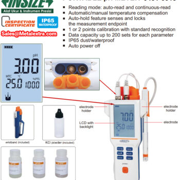 INSIZE Digital pH Meter 0431-0018 (Rechargeable, Resolution; 0.01pH) IP65 Range: -2.00 to 18.00 pH - Image 3