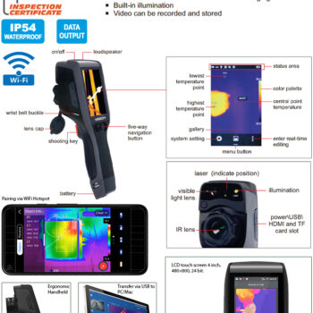 INSIZE Thermal Imaging Camera 9130-H360 (Infrared 192x144, WIFI/USB) IP54, Temperature range: -20° - 350°C - Image 5