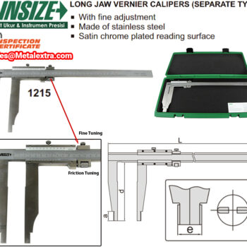 INSIZE Vernier Caliper 1215 Long Jaw (Stainless Steel) Accuracy; ±0.05mm, Range; Ø300mm - Ø3000mm - Image 6