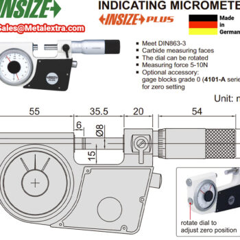 Alternative view of INSIZE Dial Micrometer 3333 (Graduation 0.001mm) Range; ⌀25mm - ⌀300mm
