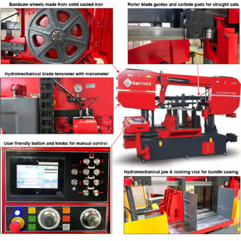 KARMETAL Bundle Cutting Bandsaw WOS 600x700 (Motor; 7.4 HP, 5.5 kW) Angle 90°; 600 x 700 mm - Image 16