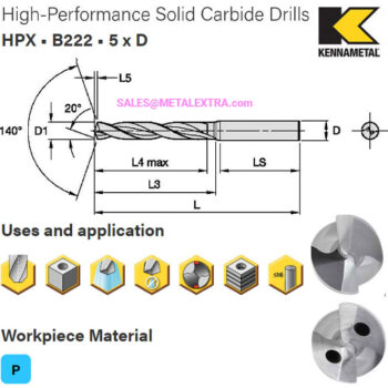 KENNAMETAL High-Performance Solid Carbide Drills HPX B222 5xD ø3-20mm - Image 3