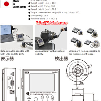 KTC Torque Wrench Checker GECH1500-08 (20Nm - 1500Nm) Accuracy; ± 0.5%, Output USB - RS-232C - Image 4
