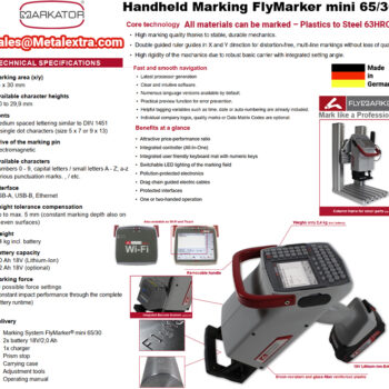 MARKATOR Handheld Marking FlyMarker mini 65/30 (Area: 65mm x 30mm) 4,3" touchscreen, Font DIN 1451 (Size: 1,0mm - 29,9mm) - Image 8